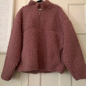 BDG Soft Pink Quarter Zip Pullover